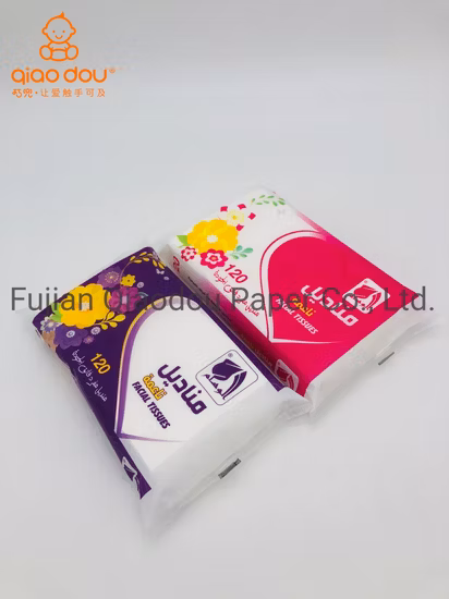 Qiaodou pulpa de madera virgen de alta calidad gran descuento precio barato papel tisú facial